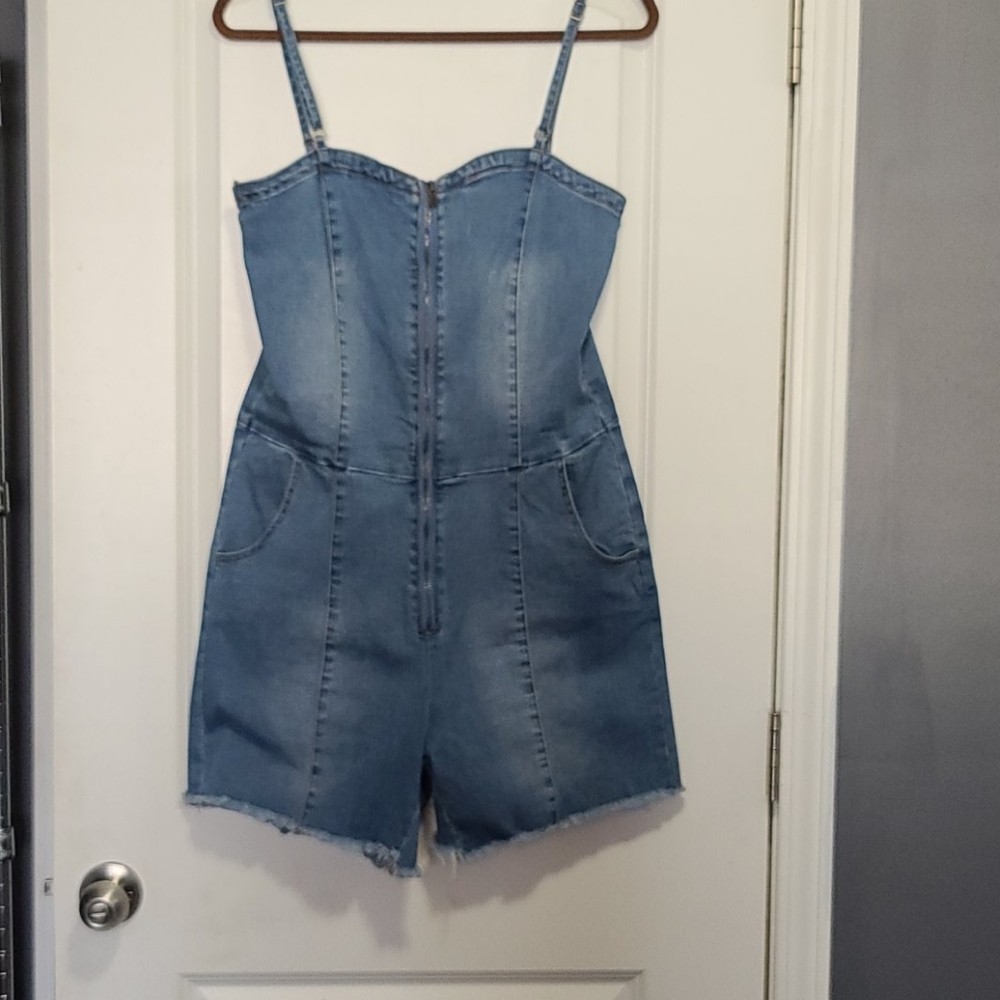 Blue Denim Short Overall